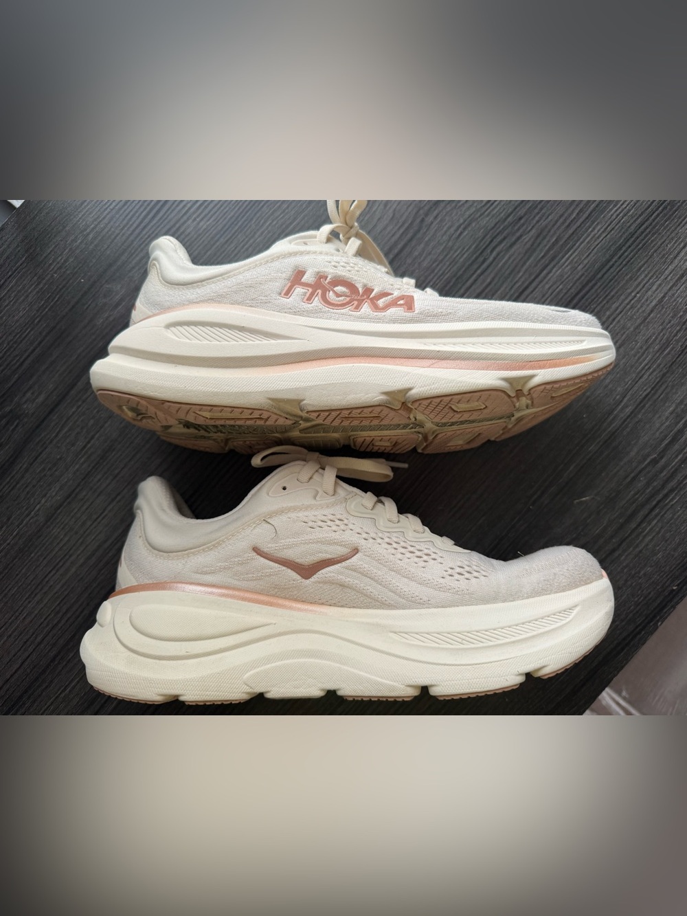 Hoka Bondi 9 Women's Size 8.5 White /Rose Running Shoes - Picture 7 of 9